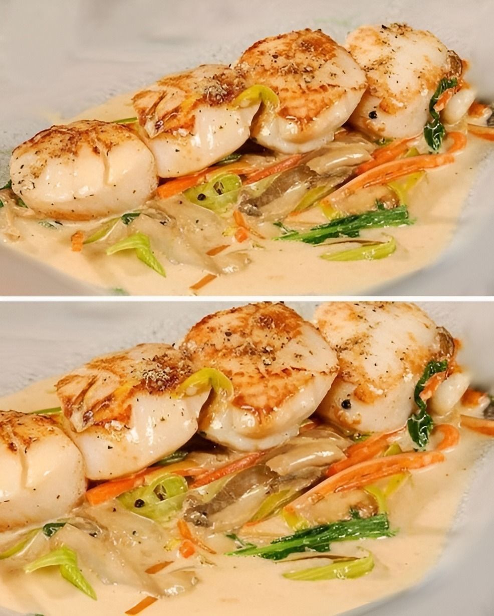 Scallops with Leek Fondue Recipe