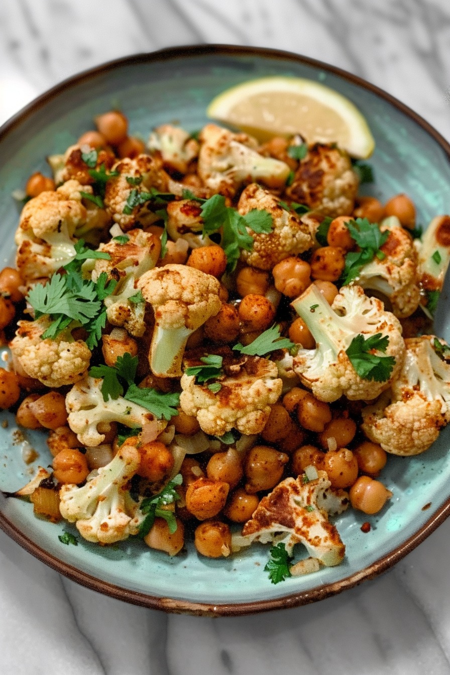 Spiced Cauliflower and Chickpeas