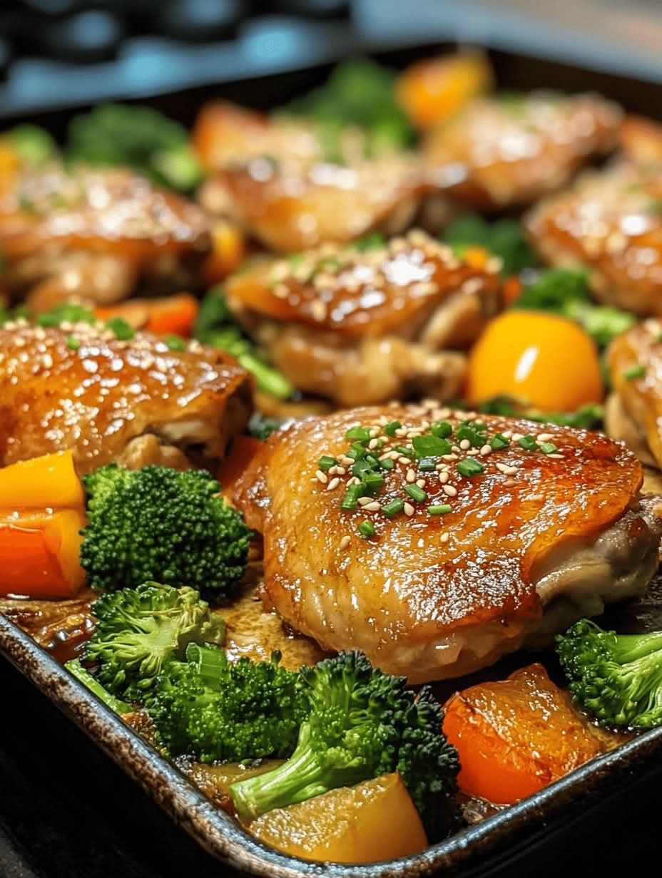 Honey Garlic Chicken and Broccoli Sheet Pan Dinner