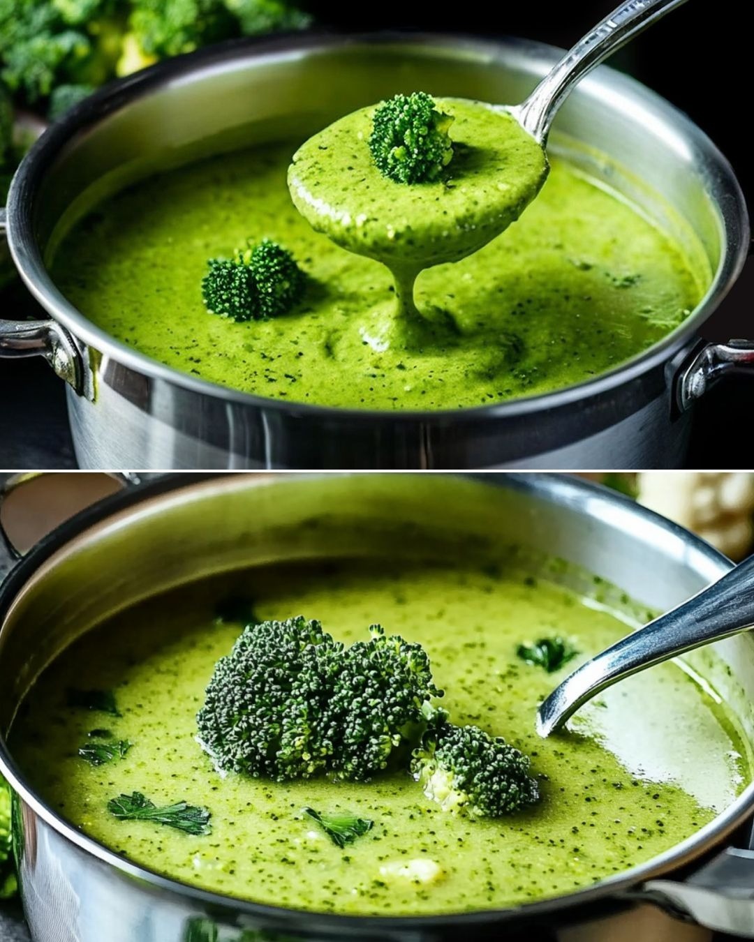 This broccoli and cauliflower soup is like medicine for my stomach!