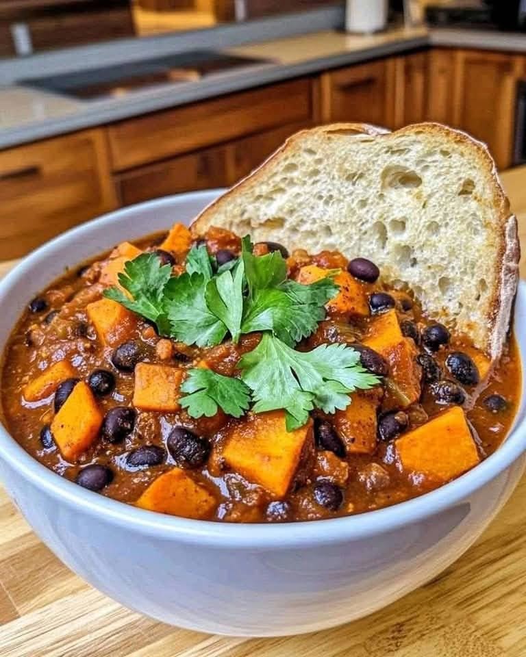 Spiced Sweet Potato and Black Bean Stew