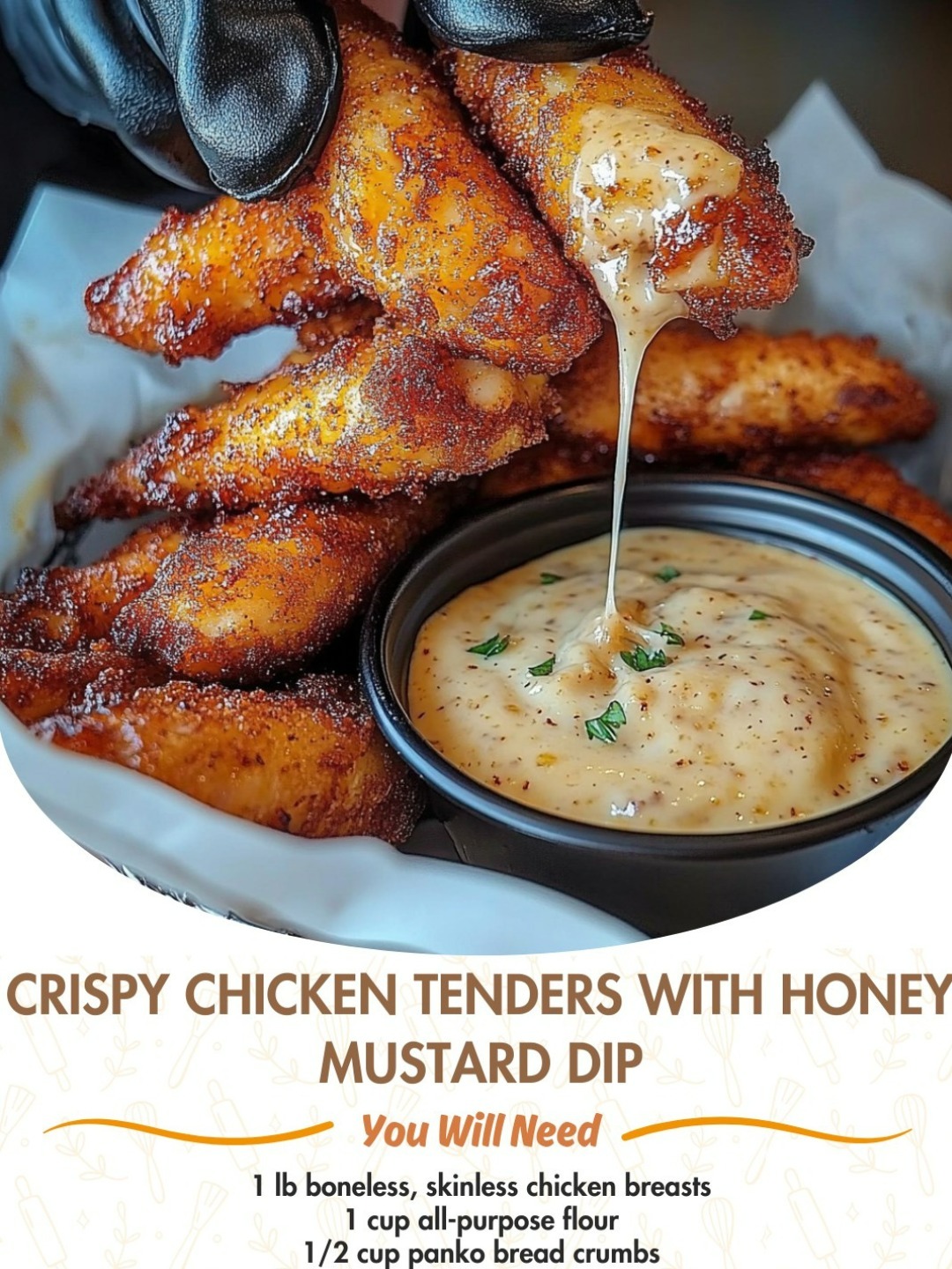 Crispy Chicken Tenders with Honey Mustard Dip