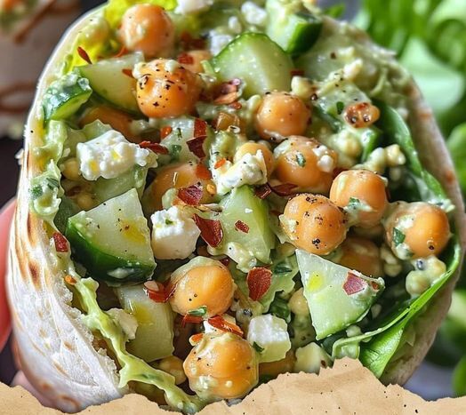 Chickpea Cucumber Feta Salad