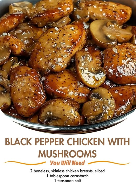 Black Pepper Chicken with Mushrooms