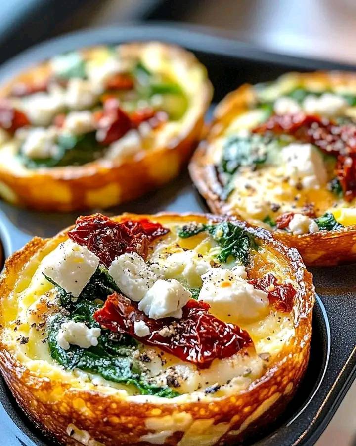 Spinach, Feta, and Sun-Dried Tomato Egg Muffin Cups