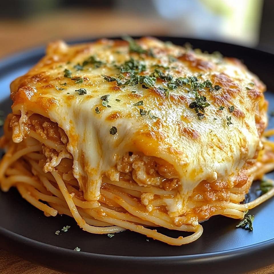 Baked Cream Cheese Spaghetti Casserole