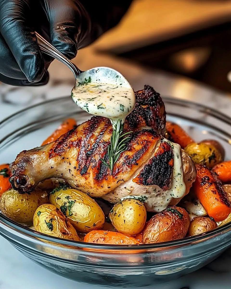 Rosemary Lemon Chicken with Roasted Potatoes & Carrots