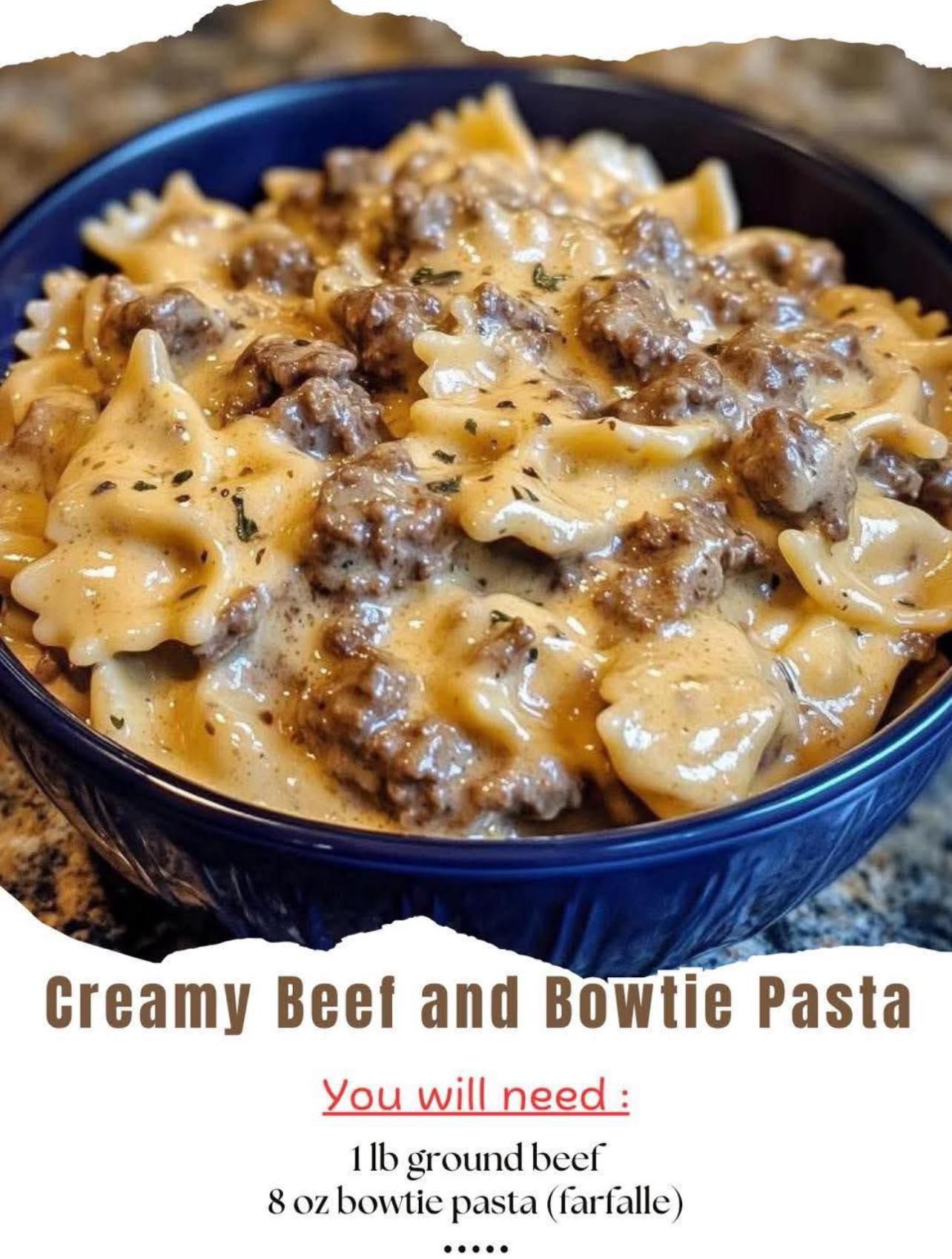 Creamy Beef and Bowtie Pasta