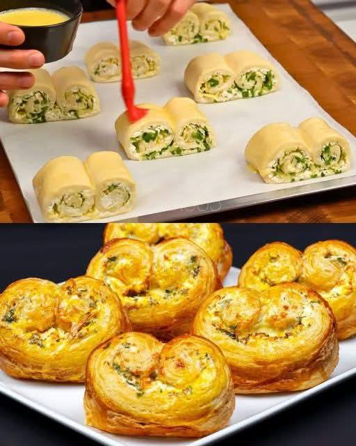 Cheesy Puff Pastry Bake with Bacon and Herbs