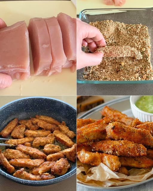 Cut the chicken into strips and bread them! It will be crispy and delicious like never before, the recipev