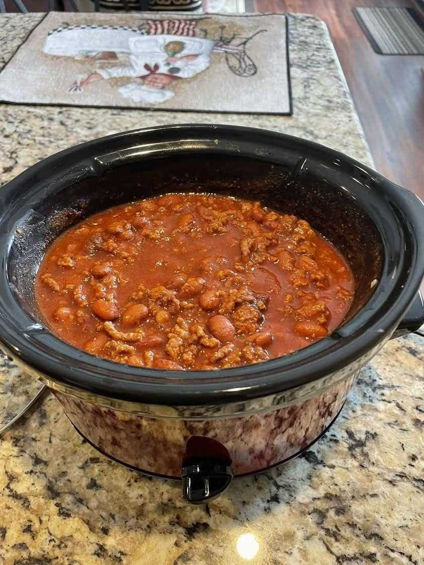 I just made chili in my baby slow cooker-delicious.