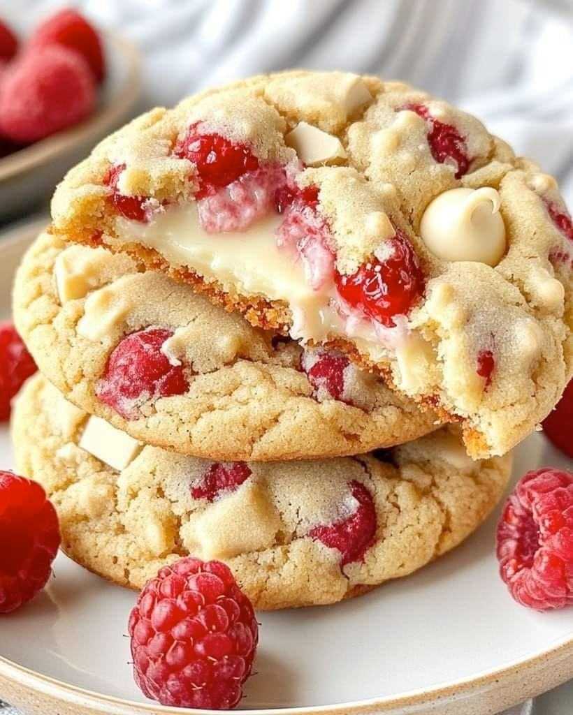 Raspberry and White Chocolate Stuffed Cookies