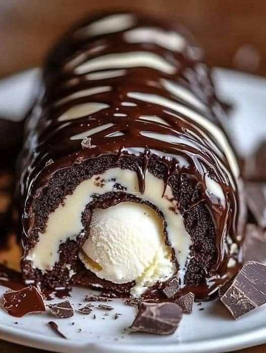 Chocolate Ganache Roll Cake