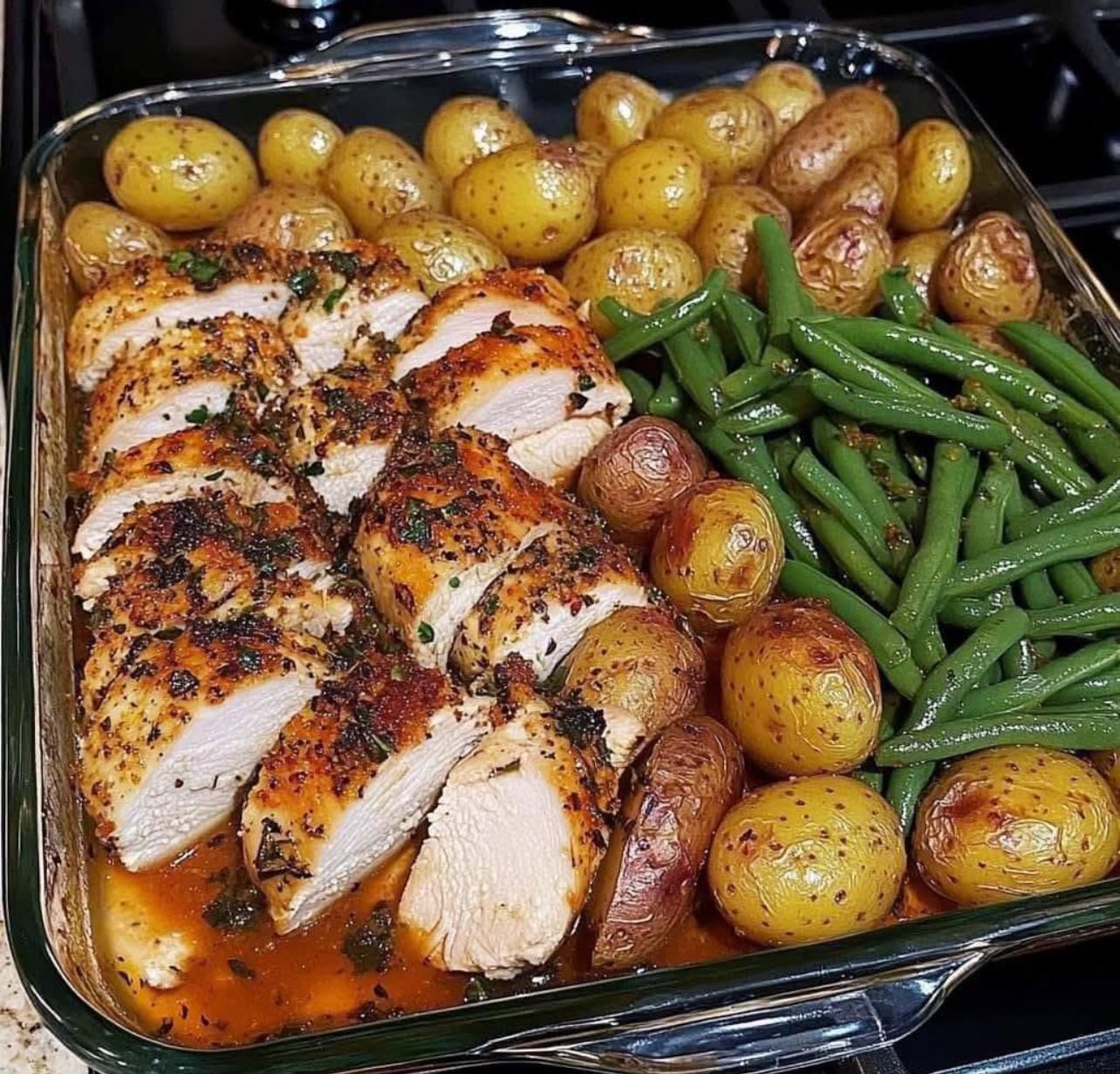 One-Pan Garlic Herb Chicken with Potatoes & Green Beans