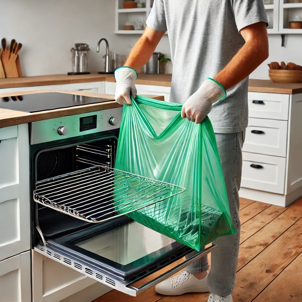 Here’s how I clean the oven rack: I use 1 plastic bag and it’s like new!