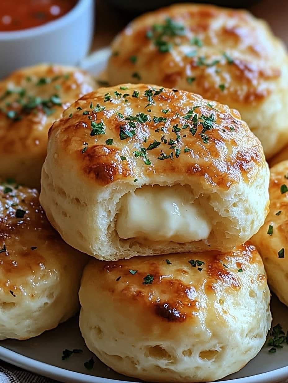 Freshly Baked Mozzarella Biscuit Bombs