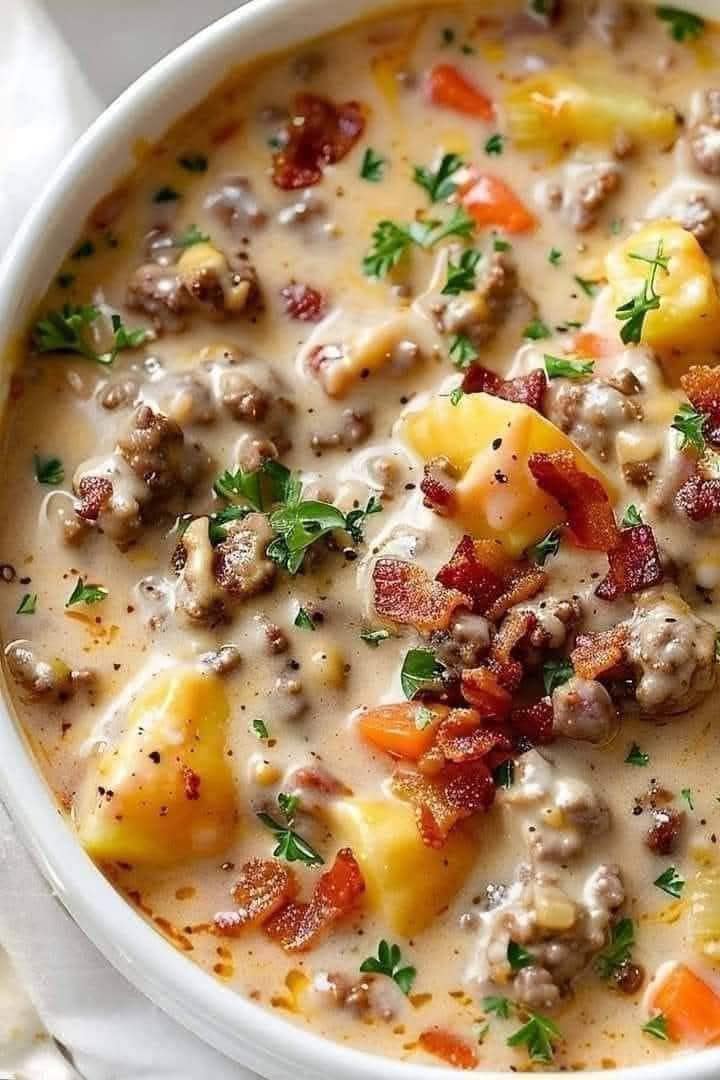 Easy Cheeseburger Soup.