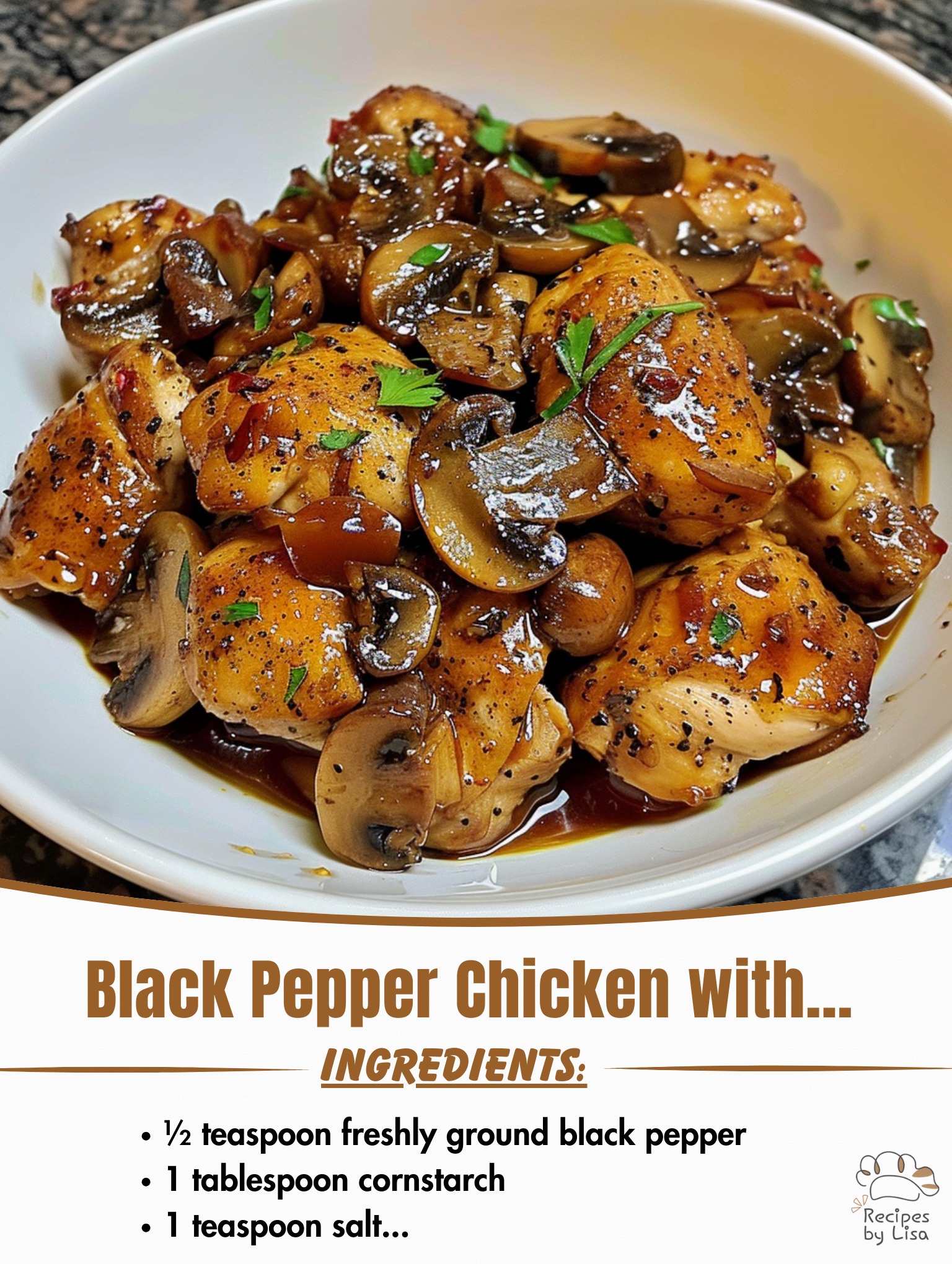 Black Pepper Chicken with Mushrooms