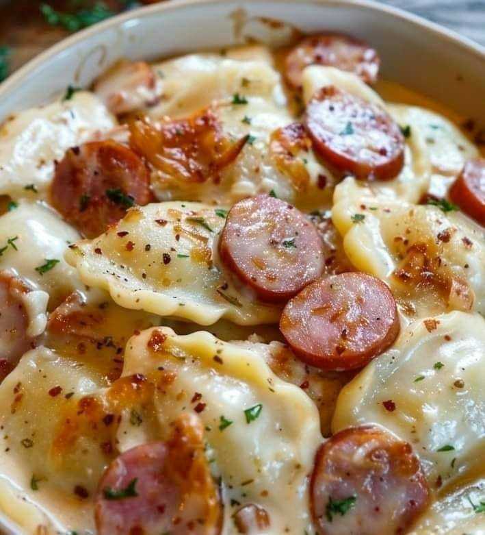 The perfect mix of pierogies and kielbasa