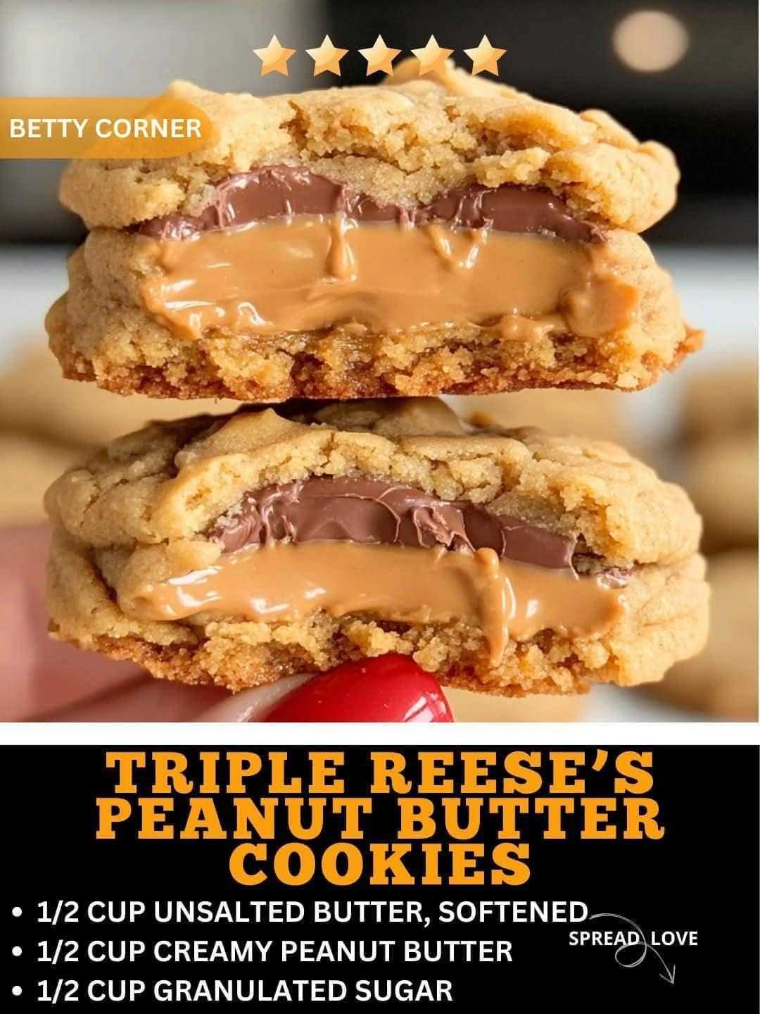 Triple Reese’s Peanut Butter Cookies