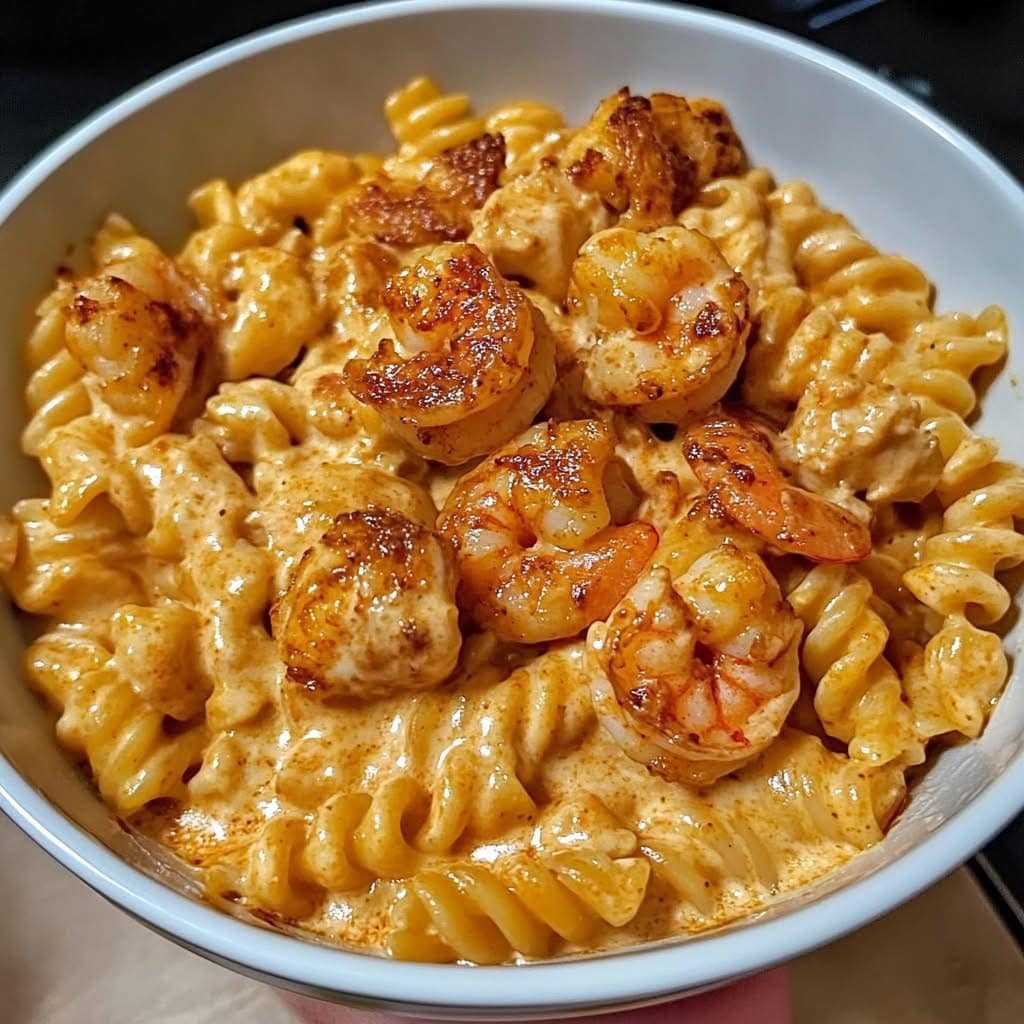 Creamy Cajun Shrimp and Chicken Pasta