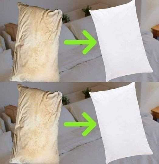 how to clean dirty bed pillows to leave them white