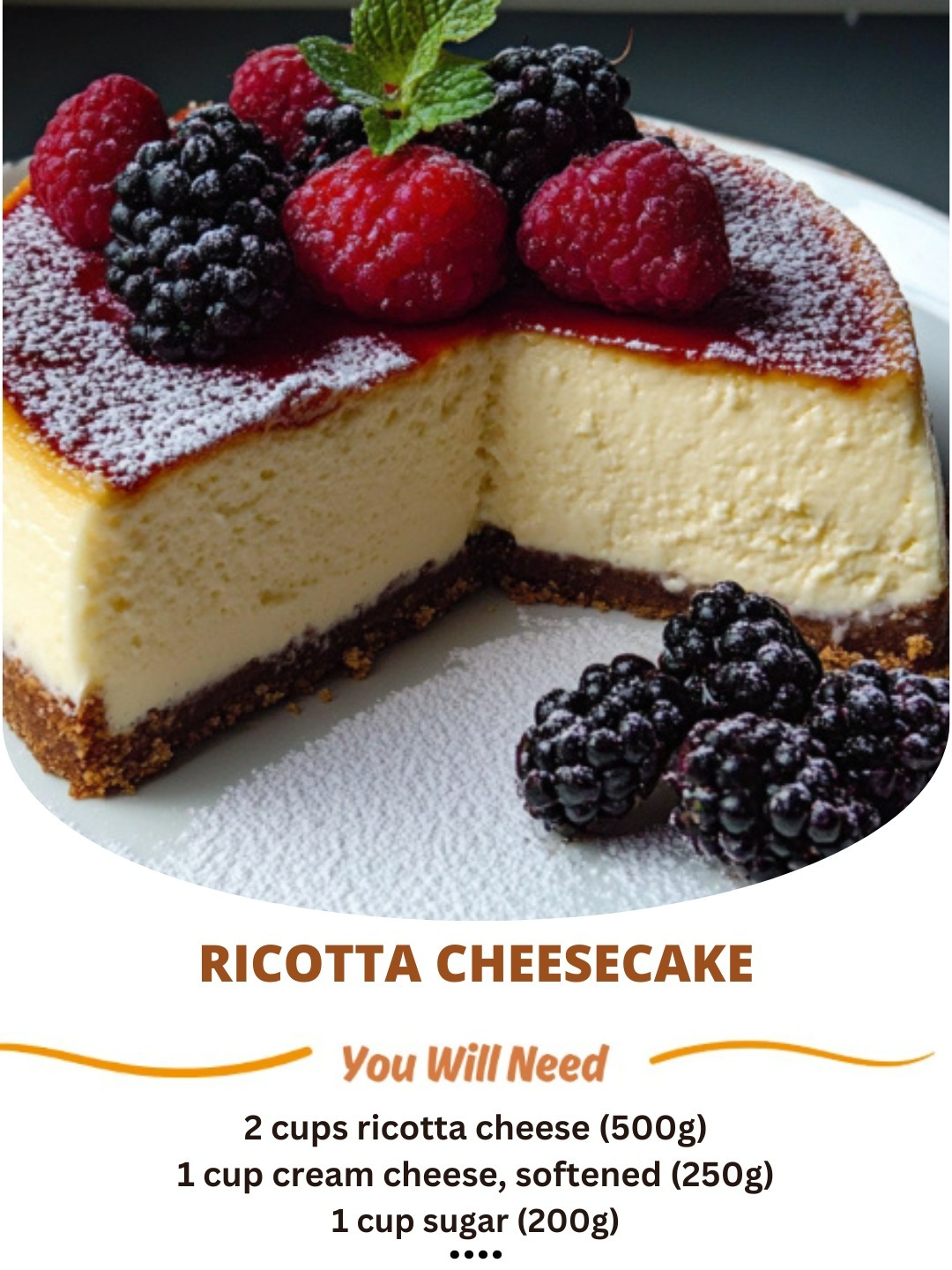 Creamy Ricotta Cheesecake: A Light & Decadent Italian-Inspired Dessert 🍰🇮🇹