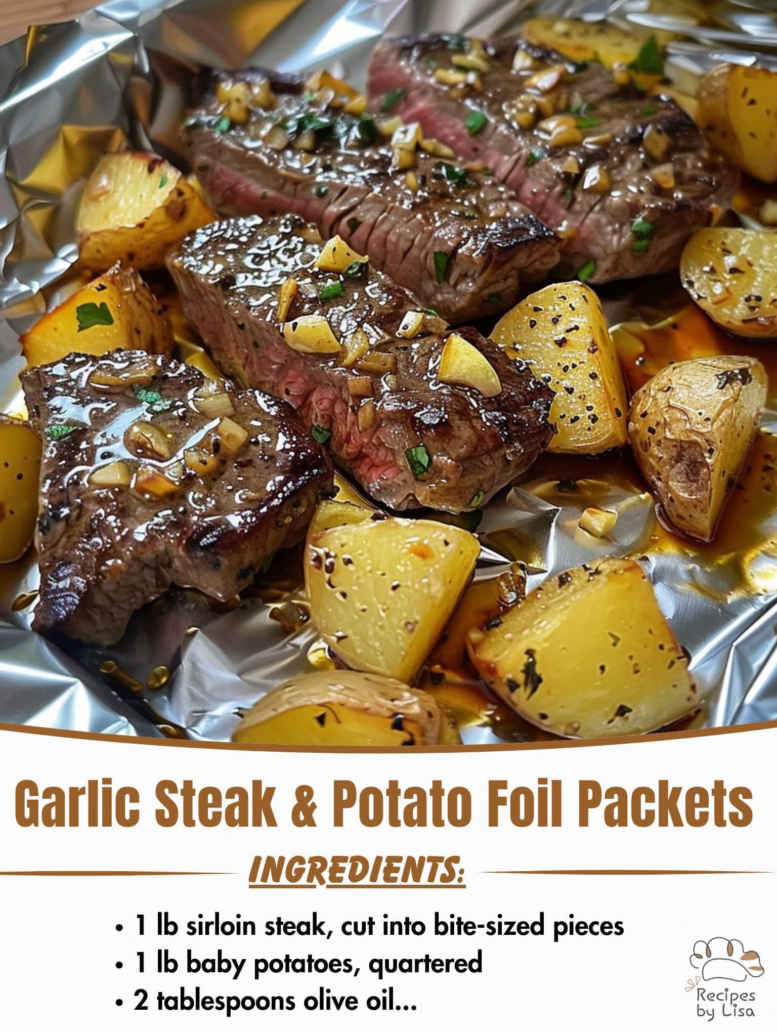 Garlic Steak & Potato Foil Packets