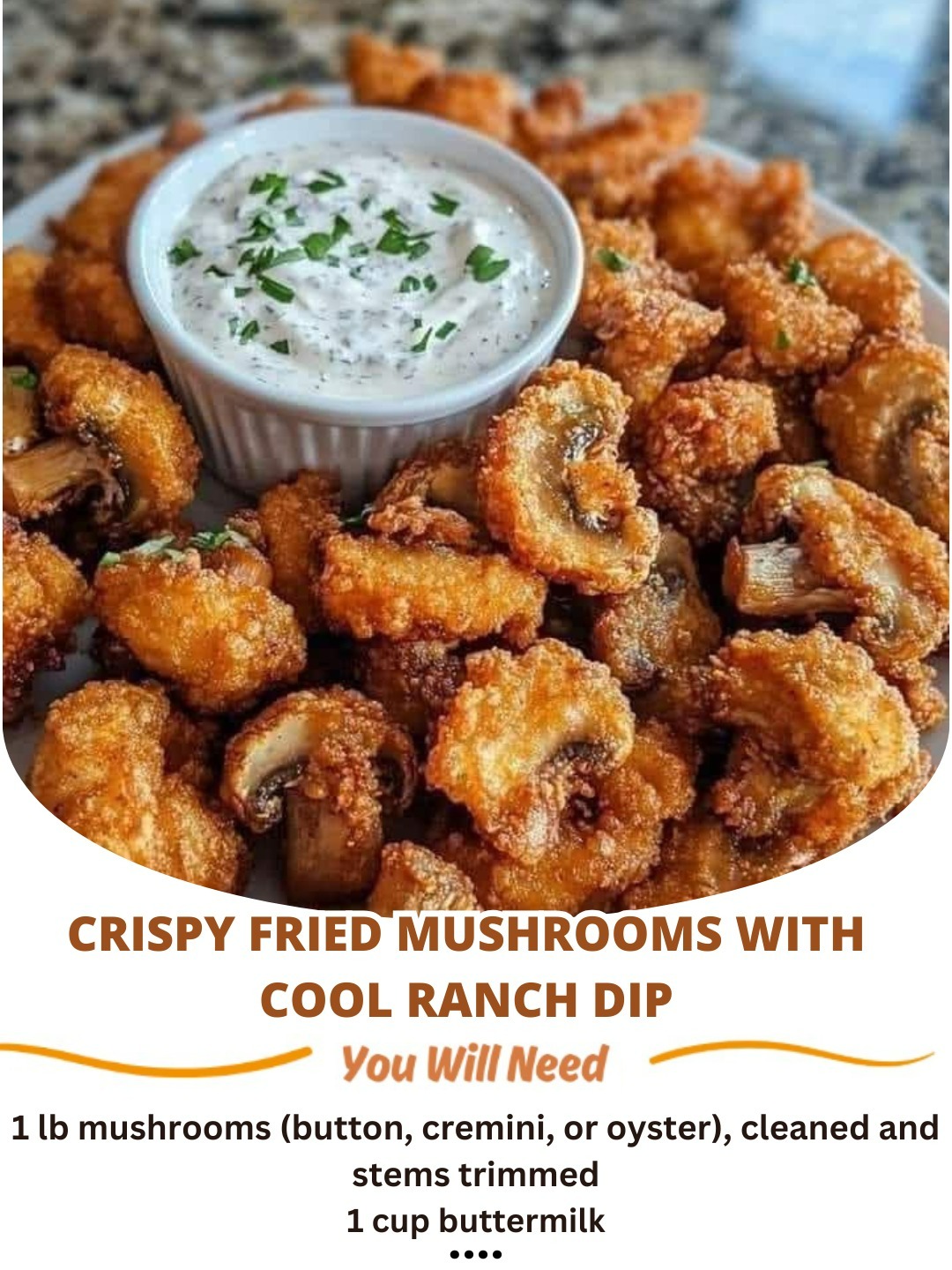 Crispy Fried Mushrooms with Cool Ranch Dip: The Ultimate Crunchy & Creamy Combo!