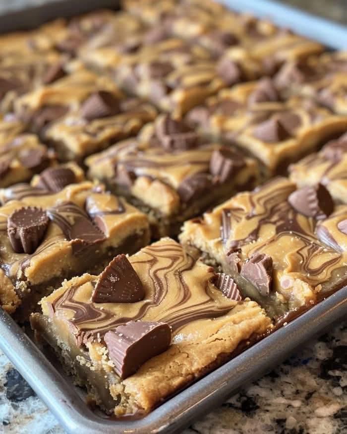 Peanut Butter Chocolate Swirl Blondies