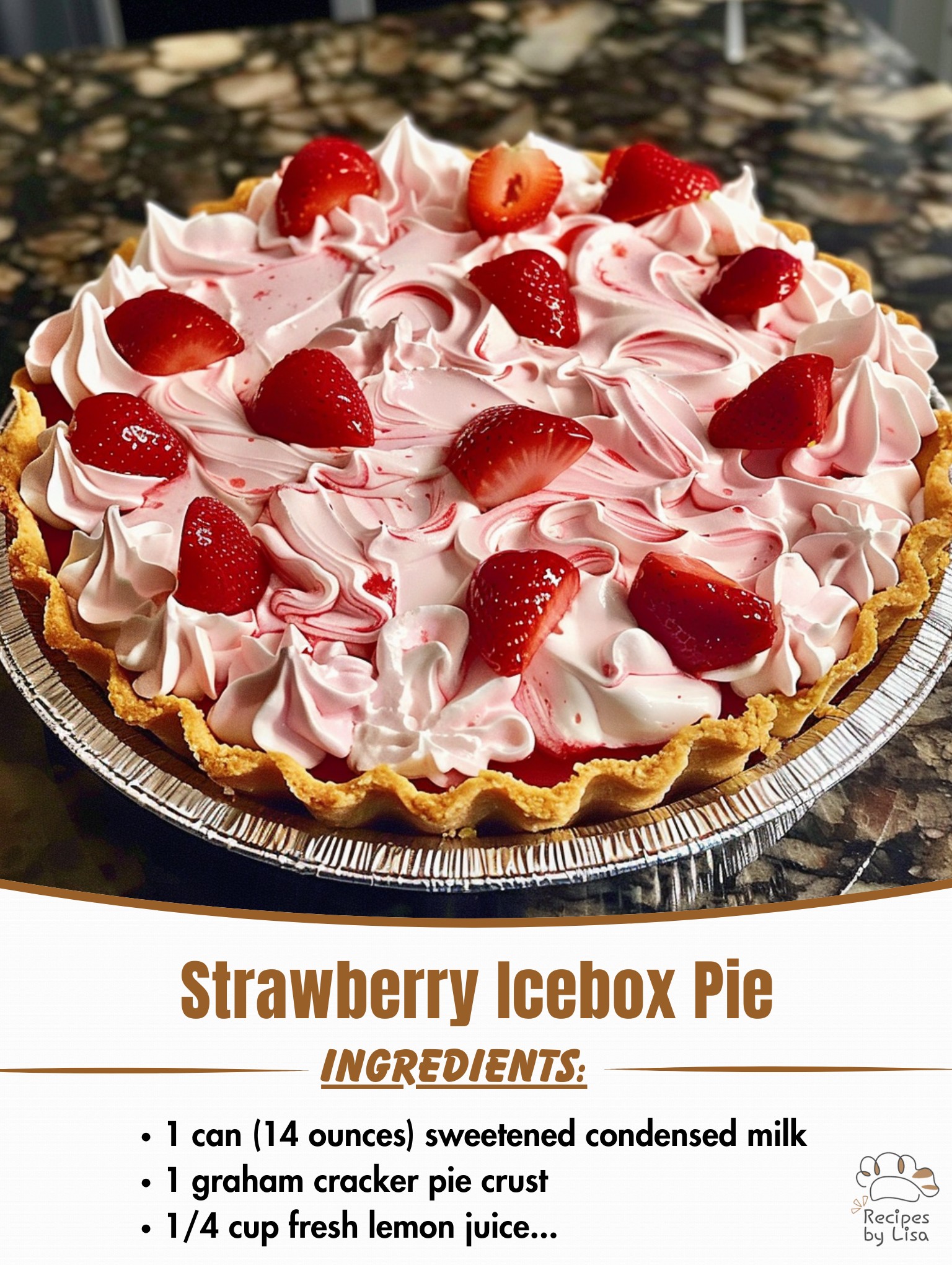 Strawberry Icebox Pie