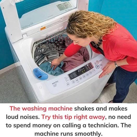 The washing machine shakes and makes loud noises. Try this tip right away