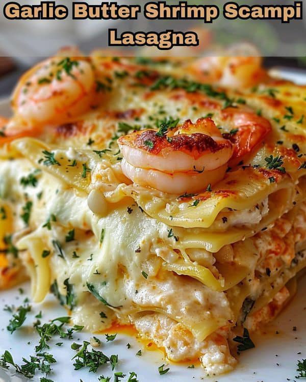 Garlic Butter Shrimp Scampi Lasagna