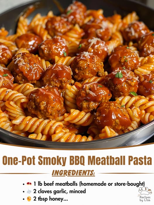 One-Pot Smoky BBQ Meatball Pasta