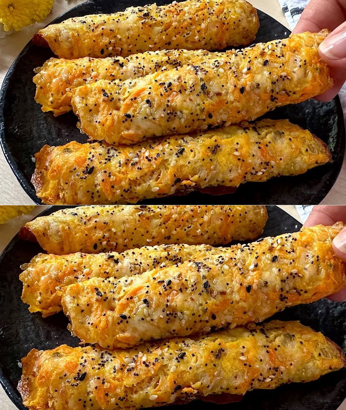 Cheesy Carrot Flatbreads: