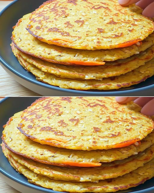 Healthy Apple-Carrot Oat Pancakes (Flourless & Sugar-Free)