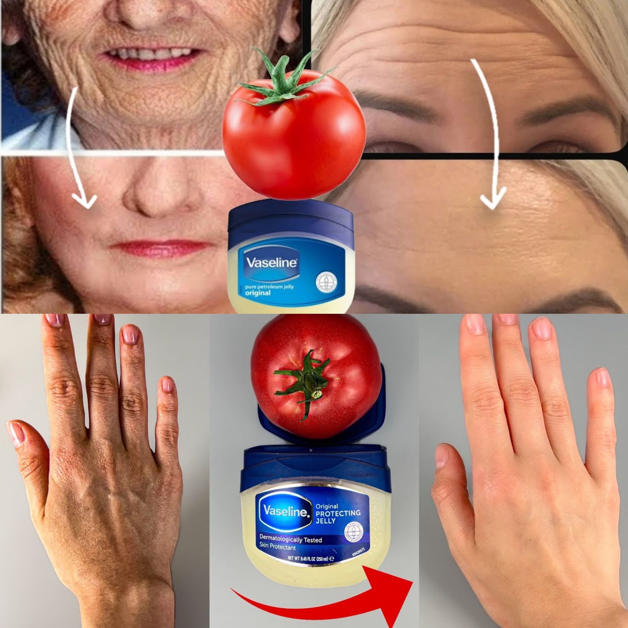 How to make hands soft and wrinkle-free with Vaseline and tomato