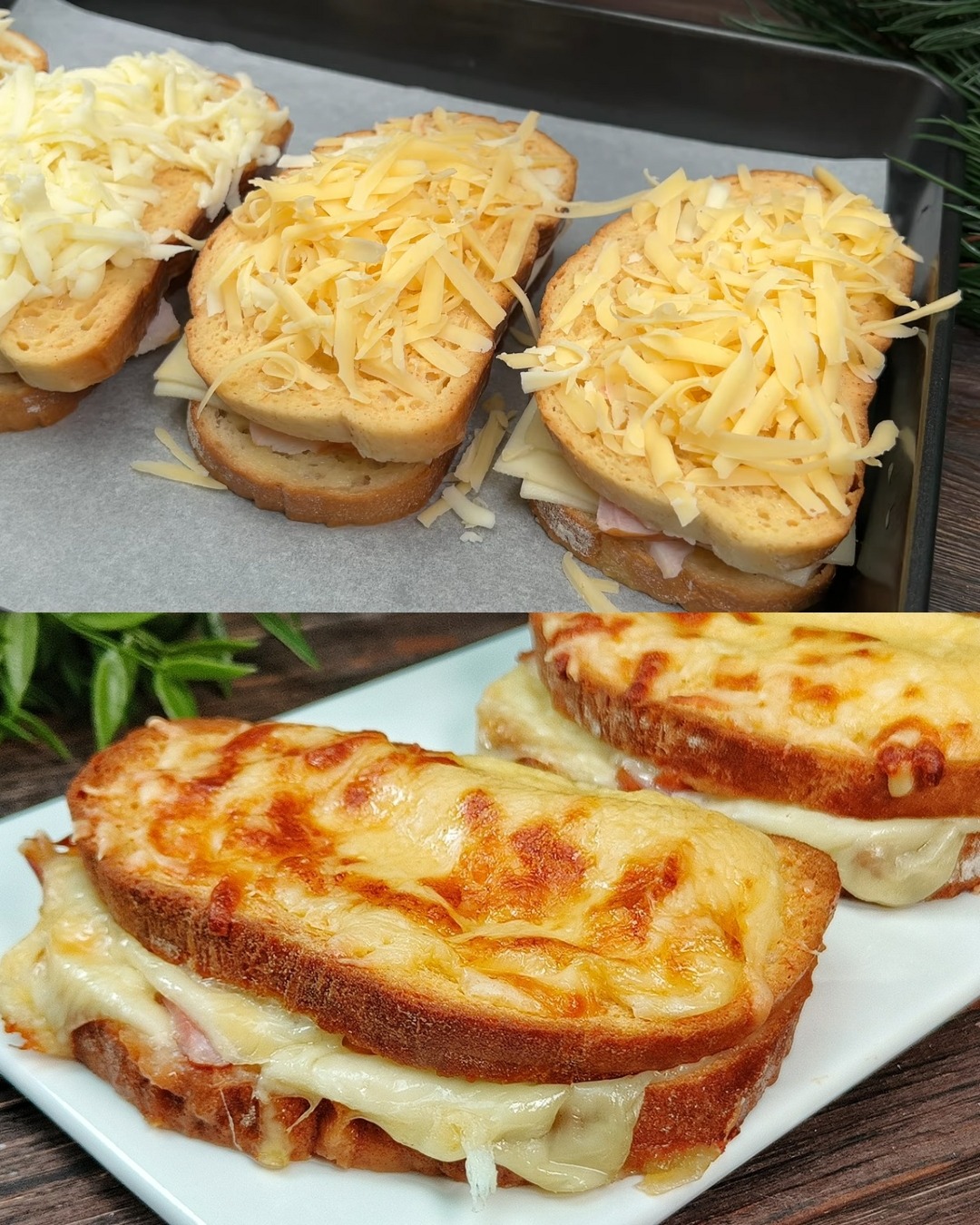 Cheese Bread, Ham and Cheese Baked