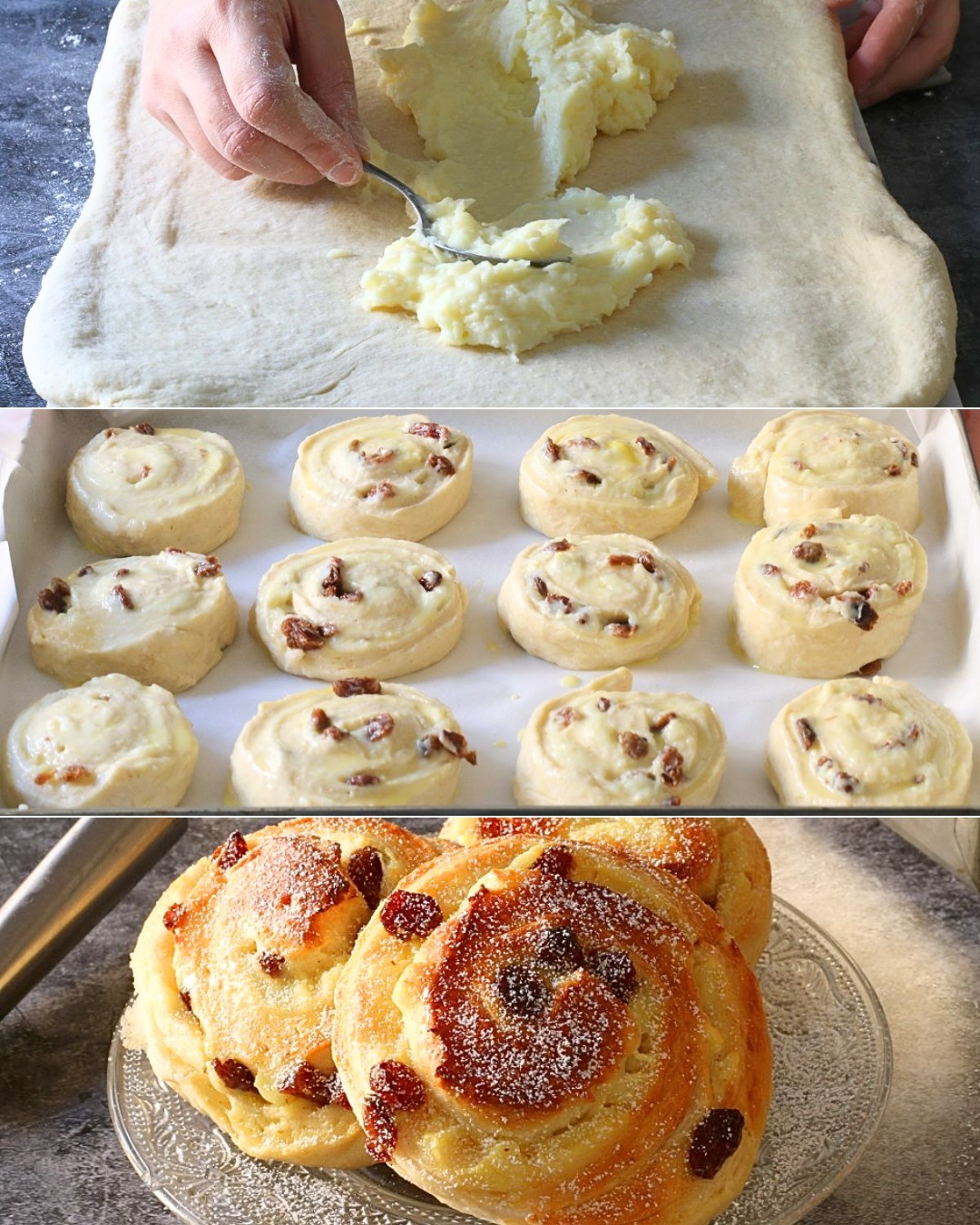 Danish rolls: the recipe for delicious brioches with cream and raisins