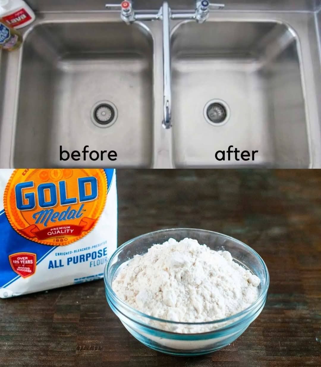 Flour Trick for a Shiny Stainless Steel Sinkv