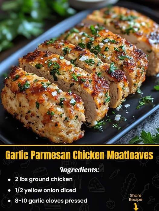 Garlic Parmesan Chicken Meatloaves