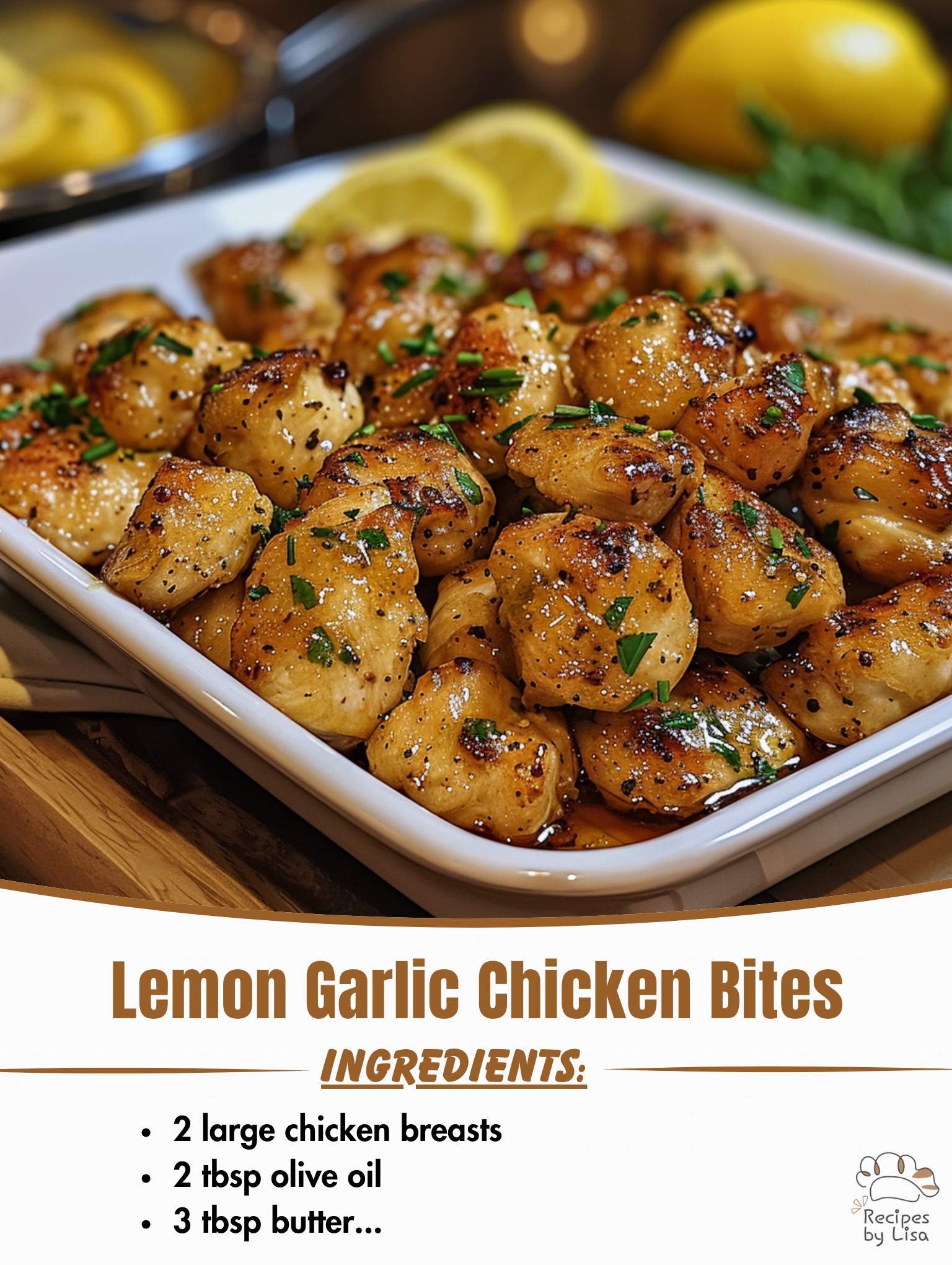 Lemon Garlic Chicken Bites