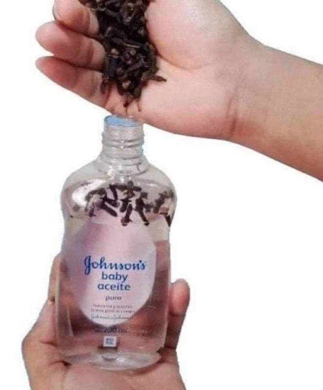 Mix baby oil and cloves, and after 10 seconds you will never use anything else in your life.