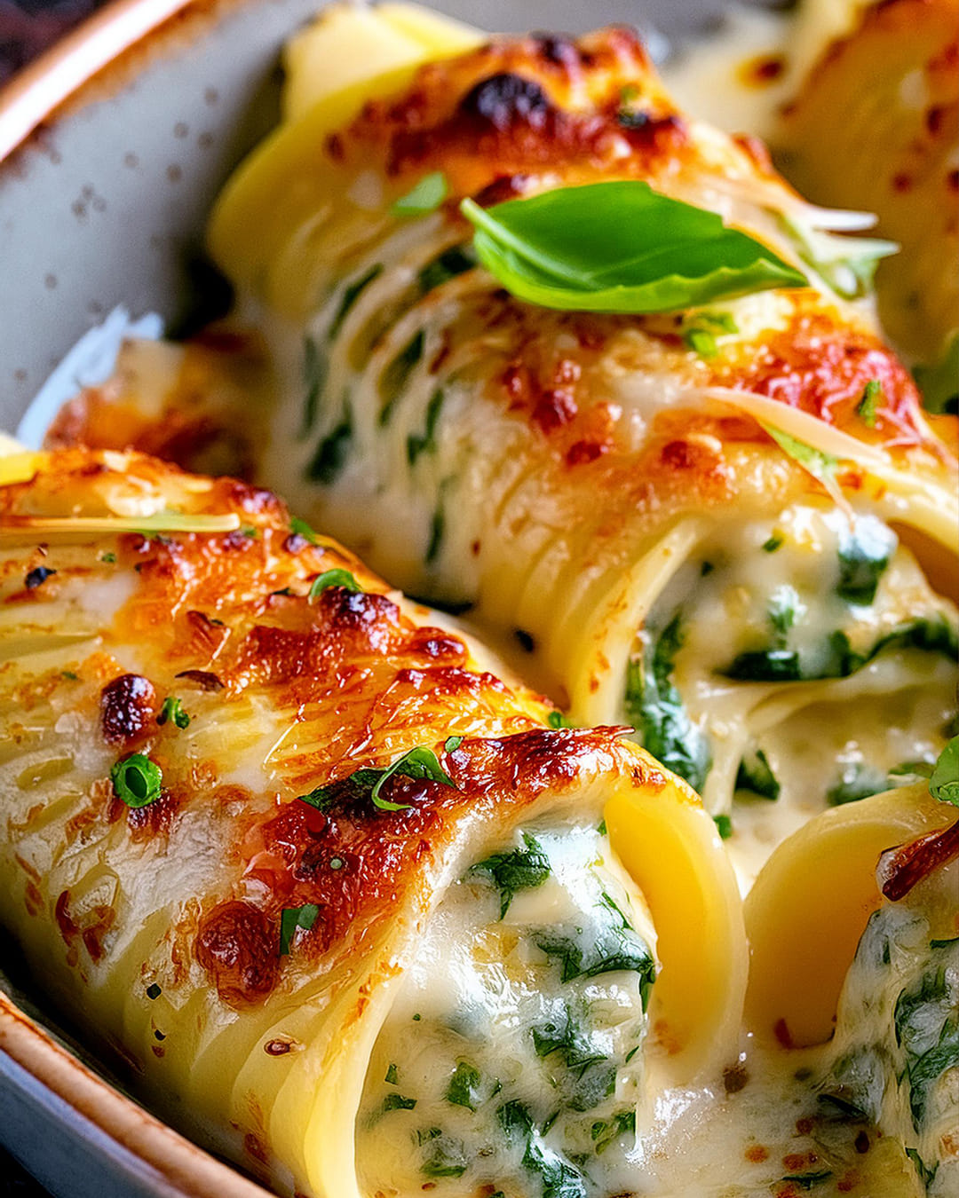 Cheesy Spinach Stuffed Shells