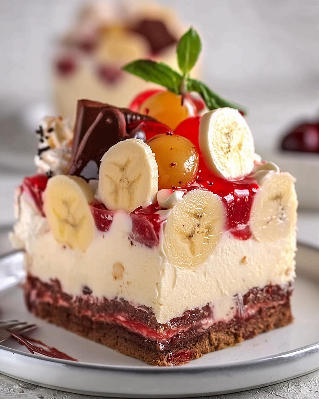 Heavenly No-Bake Banana Split Cheesecake