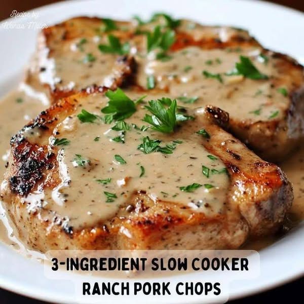 3-Ingredient Slow Cooker Ranch Pork Chops