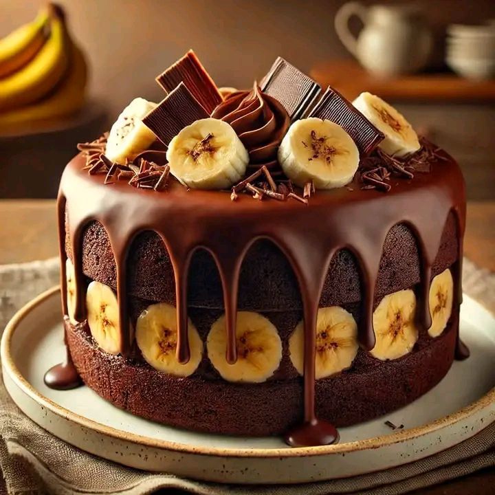 Triple Chocolate Banana Cake