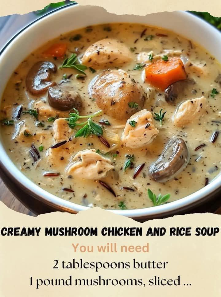 Creamy Mushroom Chicken and Wild Rice Soup