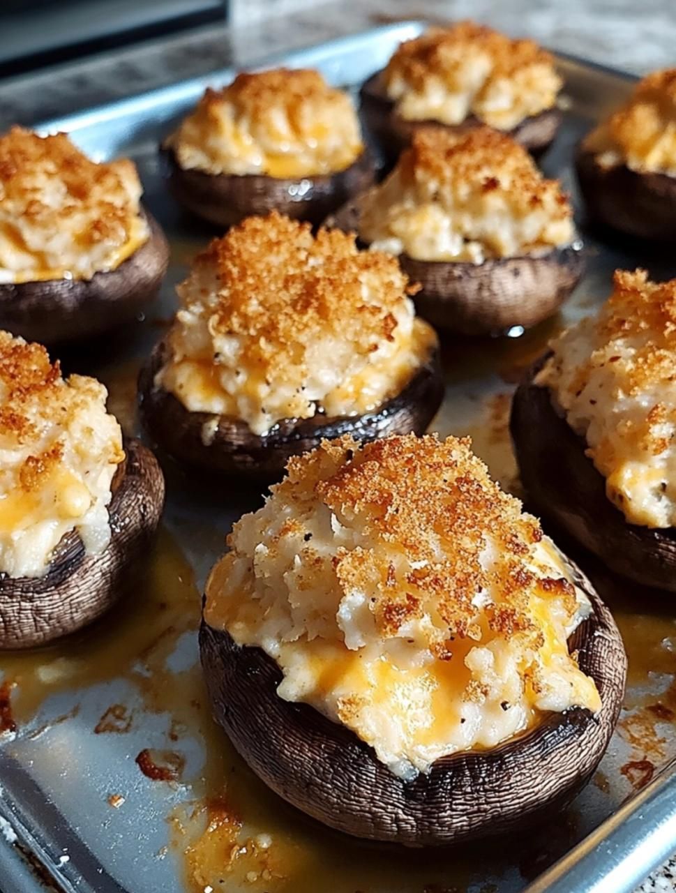 Savory Crab Stuffed Mushrooms