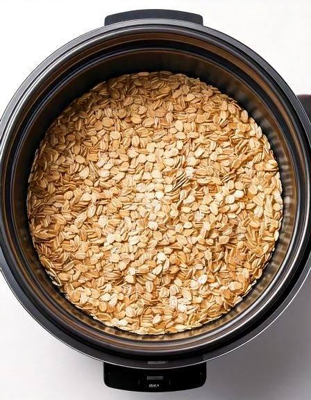 Put raw oats in a slow cooker with these 3 ingredients. Breakfast will never be the same.